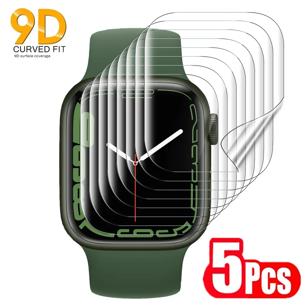 

5PCS Hydrogel Film for Apple Watch 9 5 6 SE 3 2 1 44MM 40MM 38MM 42MM Screen Protector for Apple Watch Ultra 49MM 7 8 45MM 41MM