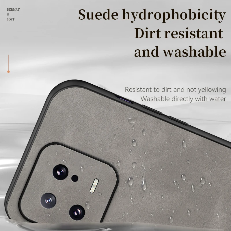 For Xiaomi 13 Phone: Sheepskin Leather Case for Xiaomi Mi 13 12 11 10 - Ring Holder Protective Len Luxury Men Mobile Gift Cover