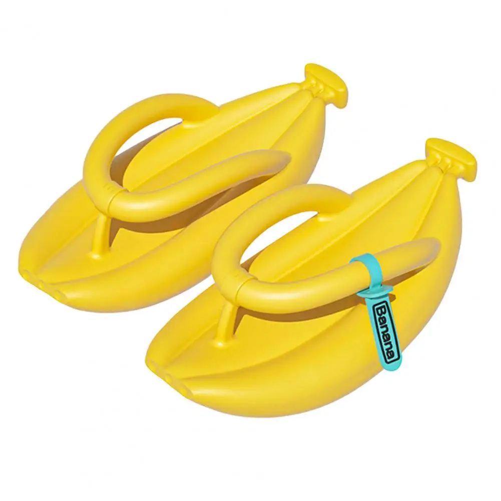 

1 Pair Stylish Flip Flops Non-slip Portable Home Slippers Cute Banana Flip Flops