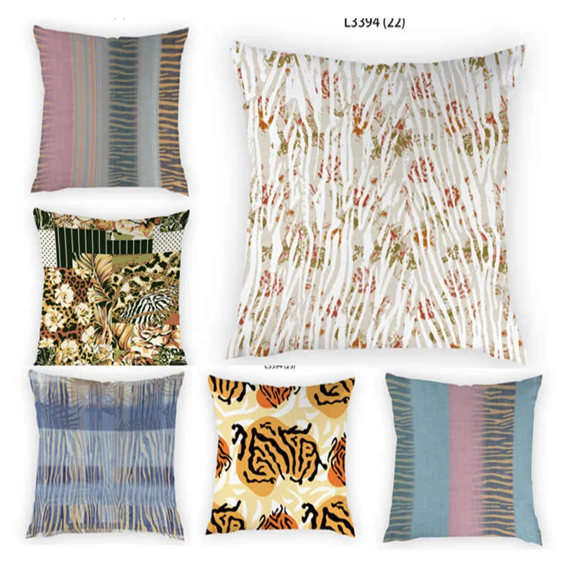 

Retro Striped Pillowcase Modern art Flower Linen Luxurious Floral Cushion Cover 2024 Add a Festive Atmosphere decor DF21