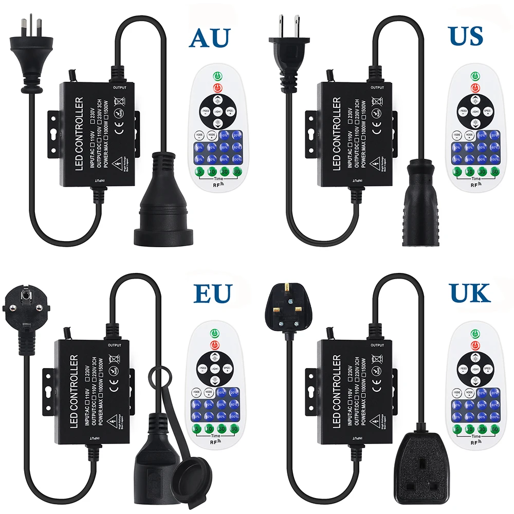 AC 110V 220V 230V 240V Led Dimmer Dimmable Controller Adjust Bright 23Key  Remote EU US UK AU Kit for Christmas Light String - AliExpress, image size:1000x1000