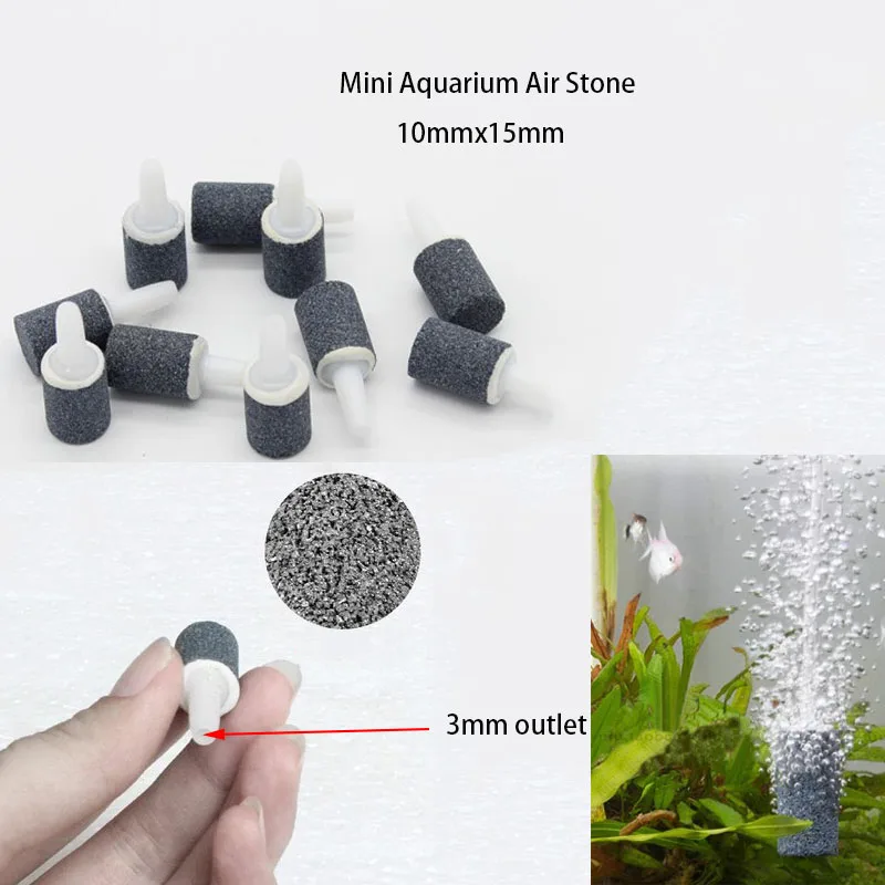 5-Pack Aquarium Air Stone Cylinders With Plastic Shields – Sintered Bubbler For Fish Tanks & Hydroponics