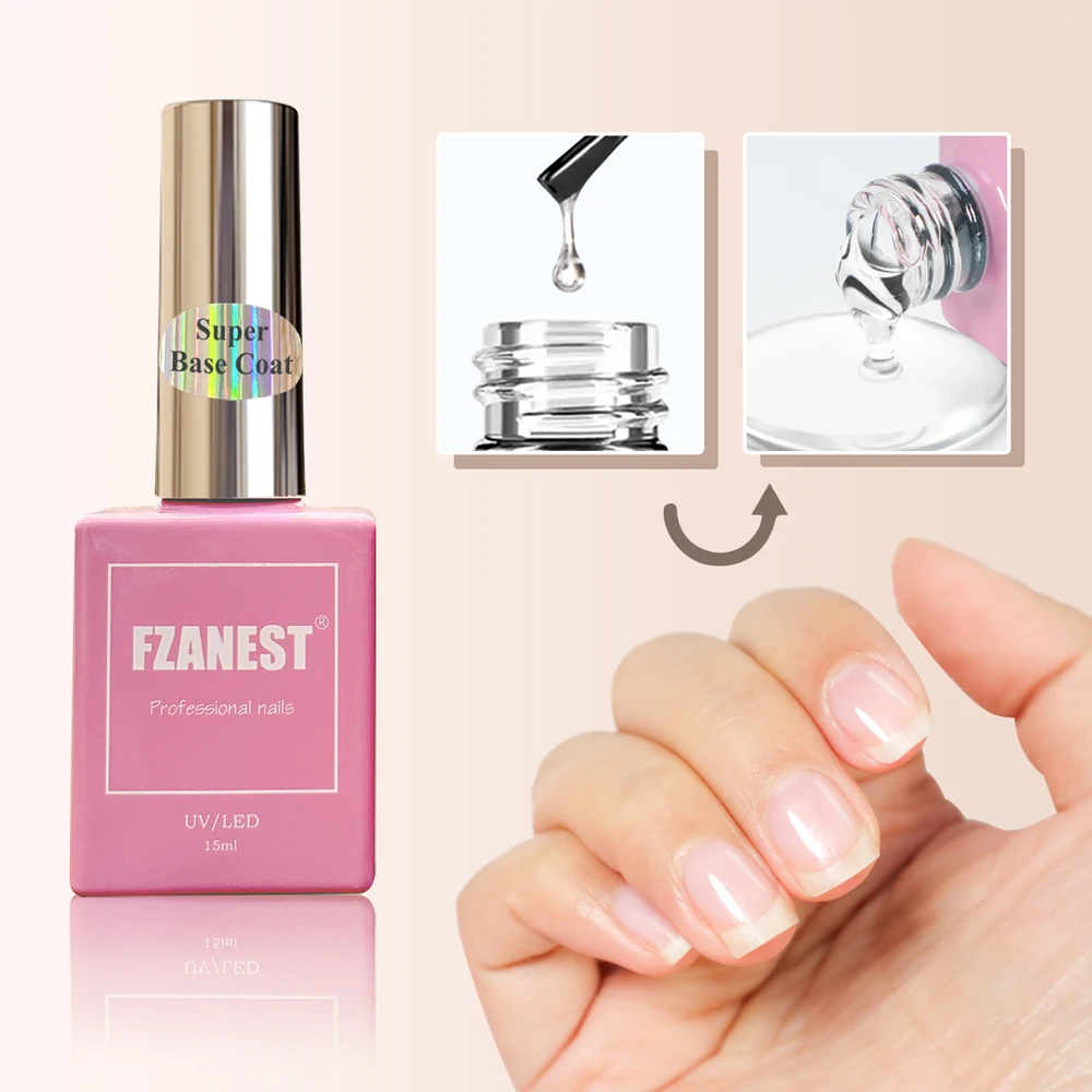 FZANEST Crystal Clear Diamond Top Coat Base Coat Long Lasting Nail Protection Kit Ultra Durable Scratch Resistant Nail Care Set 4