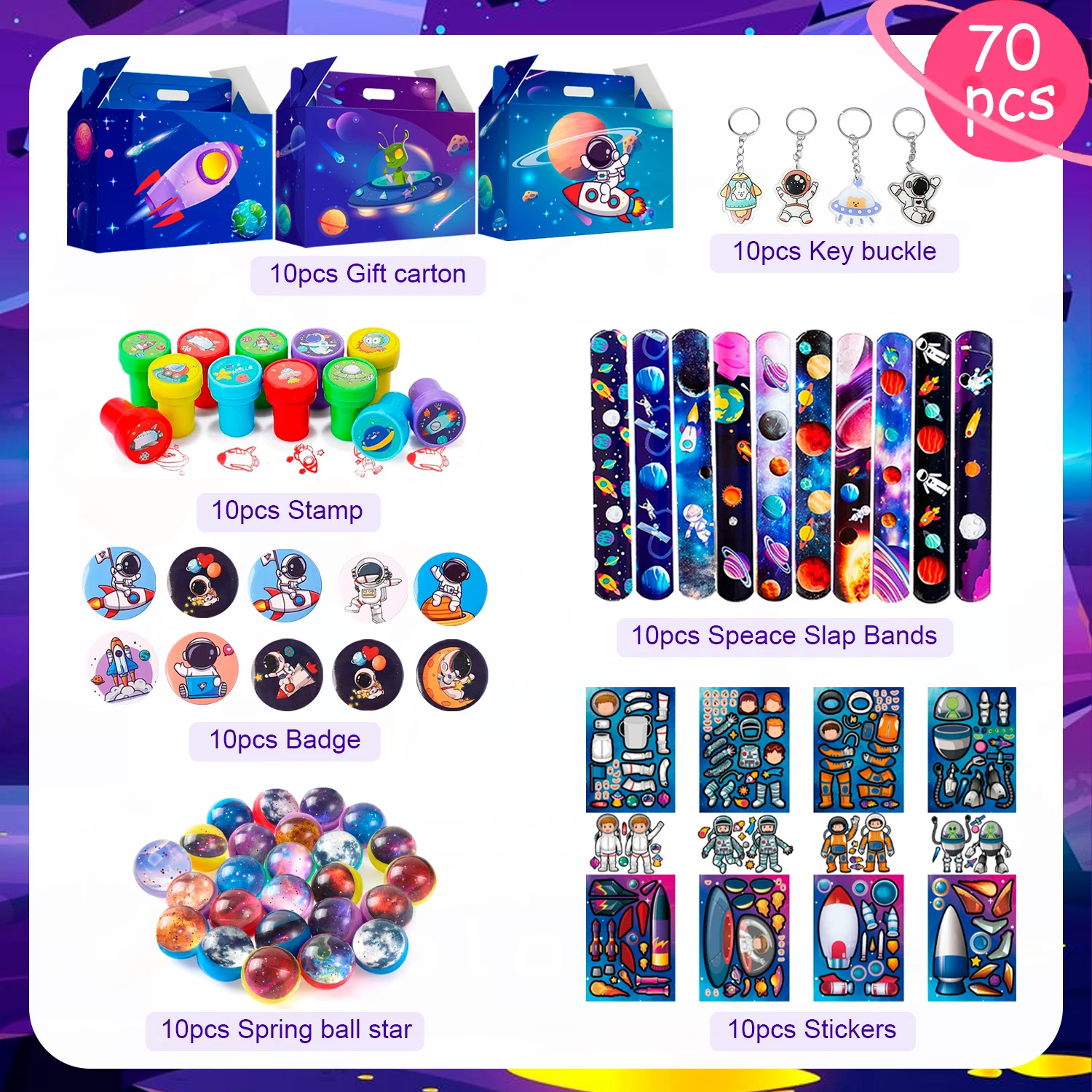 Space Party Favors-70pcs Space Themed Party Favors, Birthday Decorations for Themed Birthday Supplies