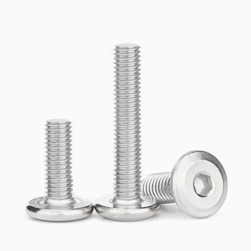 304 Stainless Steel Chamfered Hexagon Beveled Flat Round Head Internal Hexagon Screws M6 M8 Furniture Lengthened Bolts