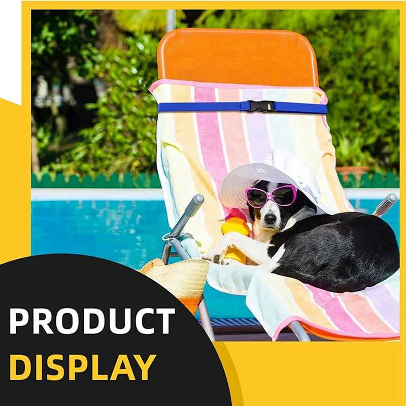 8Pcs Beach Towel Clips Bands Lightweight Windproof Elastic Towel Bands Stretch Chair Holder For Vacation
