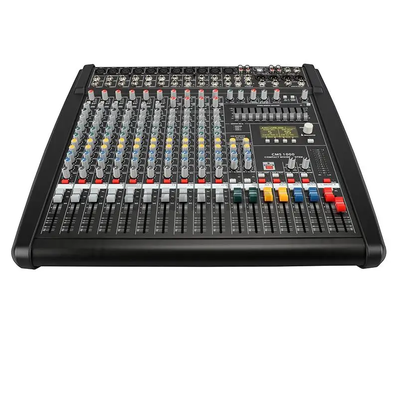 CMS1000-3 48V Phantom Audio Mixer Console Professional 10 Channel Compact Mixing Desk System for Stage Church Studio
