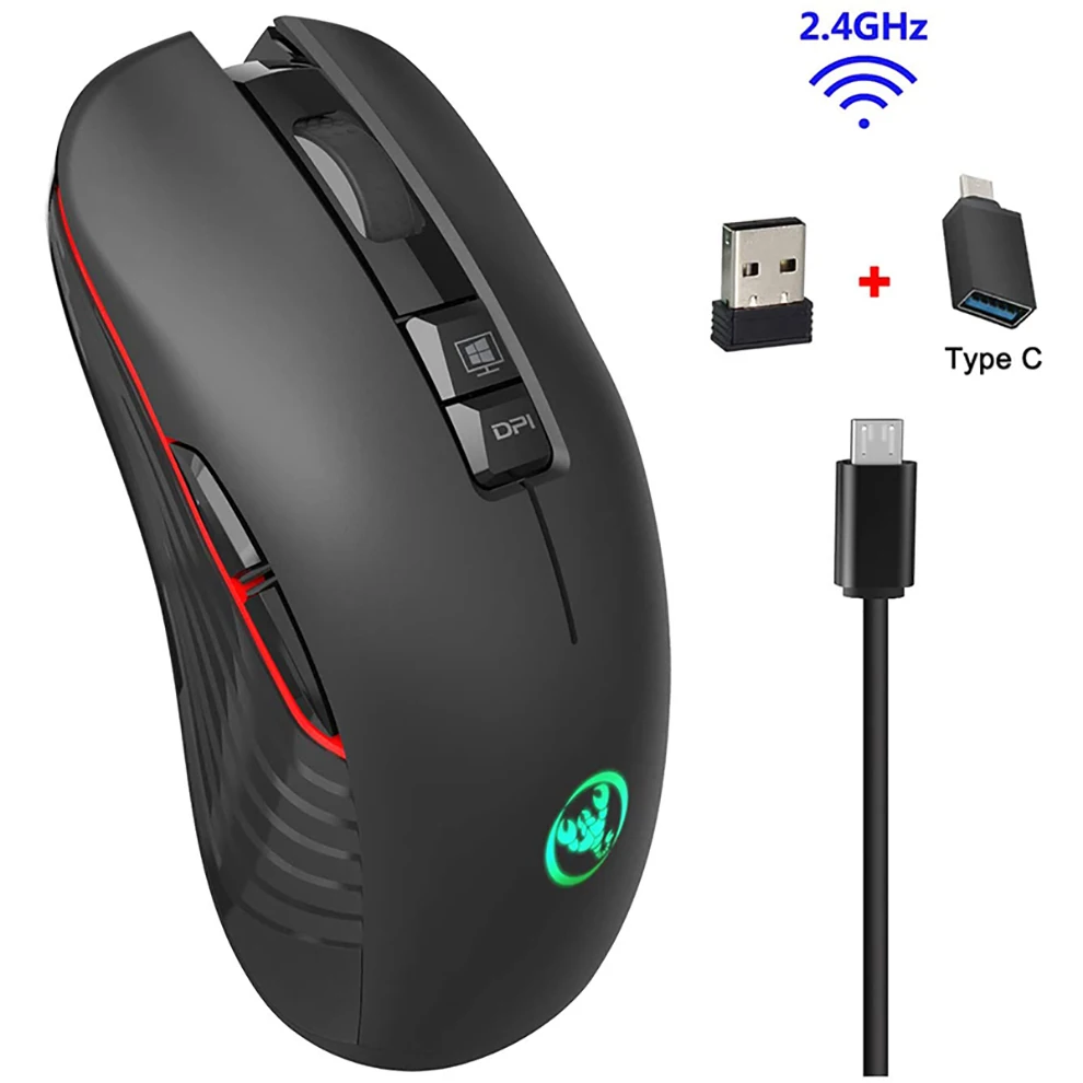 microsoft wireless keyboard and mouse SeenDa 2.4G USB-C Wireless Mouse Rechargeable Gaming Mouse 3600DPI 7 Button Type-c Mute Mice for Macbook Laptop PC Game Mouse good wireless gaming mouse