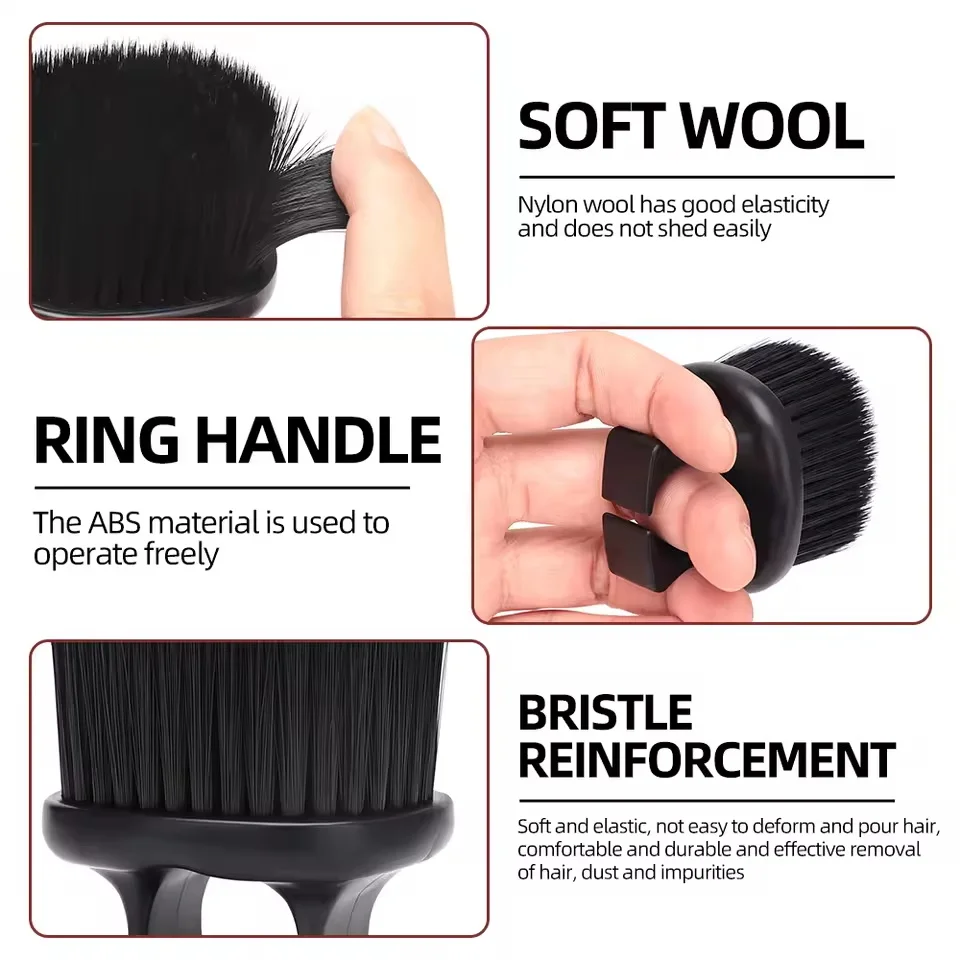 Ring Neck Duster Barber Remove Loose Hair Brush Hair Cutting Brush Soft Cleaning Hairdressing Tools