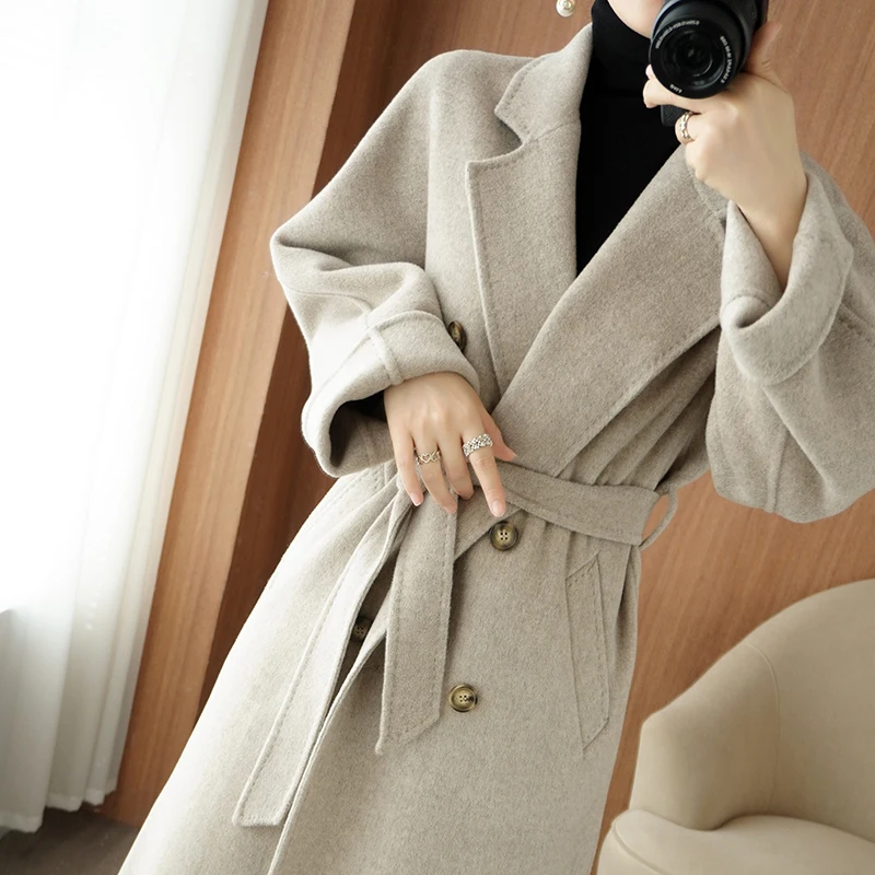 

Autumn and winter new cashmere wool coat women's coat long