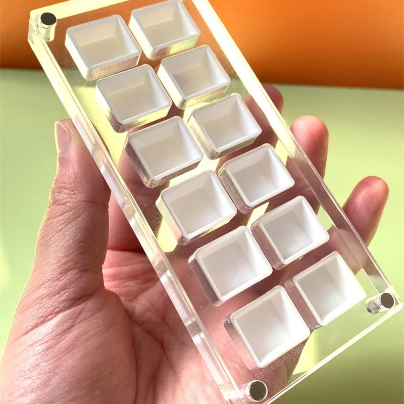 Paint tray color palette watercolor palette Empty acrylic watercolor box palette 24/36 grid portable paint tray dust-proof magnetic transparent box art supplies
