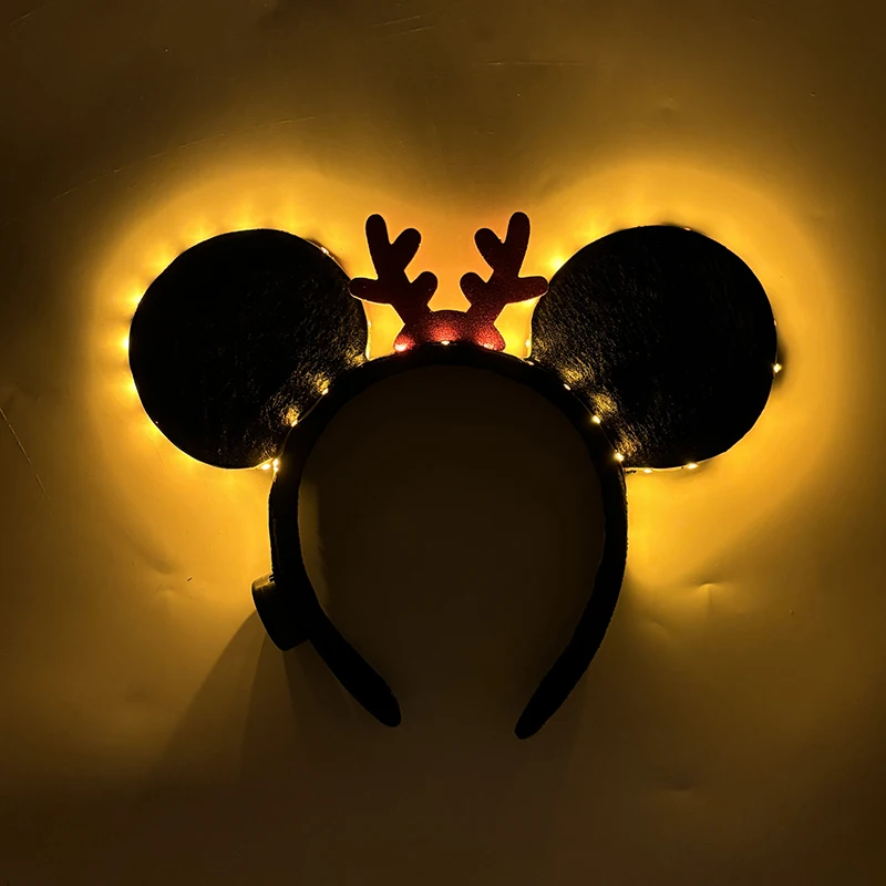 1/2 stücke LED Leuchtende Neon Maus Ohren Stirnband Mädchen Festival Stirnbänder Mickey Haarband Kinder Geburtstag Party Haar Zubehör – Detail 23