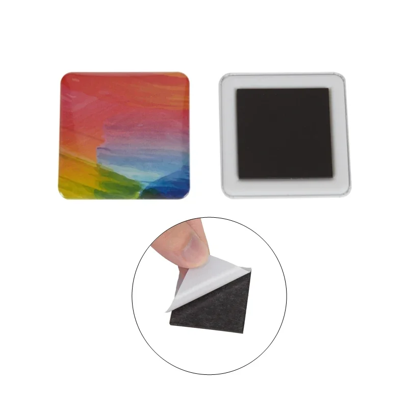 100Pcs Set Square Strong Magnetic Fridge Magnet Badge Machine Consumables 50*50mm Fridge Magnet Button Parts DIY Decorative