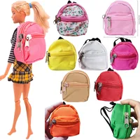 Doll Backpack Doll Clothes Accessories Zipper Canvas Style for 11.8inch Babies BJD Doll Accessories Bag,Babie Dollhouse Ministur 1