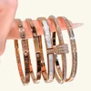 Titanium Steel Rose Gold Color Bangles for Women Girls Trend Waterproof Jewelry Luxury Sparkling Zircon Bracelet Bangle 1