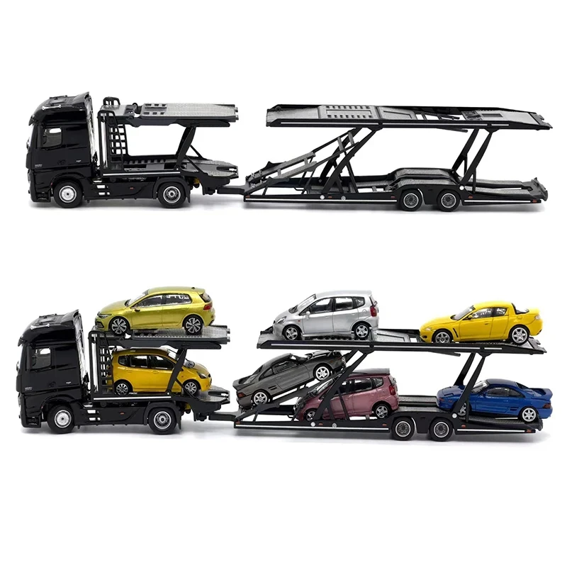 ベンツアクトロスダブルデッカーカートレーラー,lhdダイキャストモデル