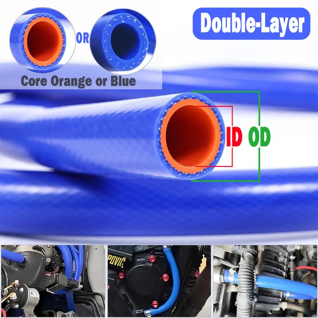 1 M-20 M ID 6 มม.-25 มม.ท่อซิลิโคนทนความร้อนแรงดันสูงหลอดรถยนต์สูญญากาศ WARM Air น้ําท่อ double Layer สายยาง 1
