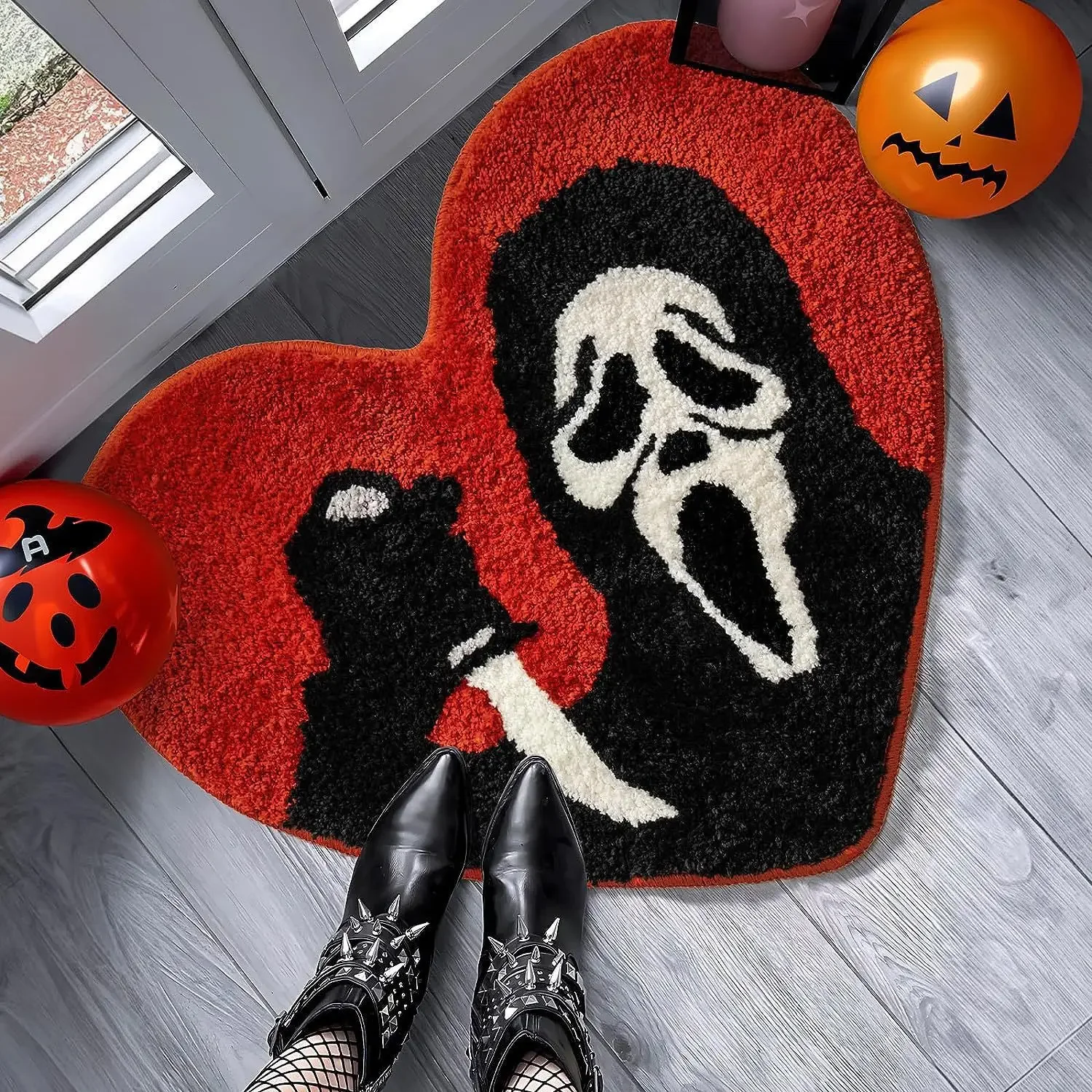 Nightmare Christmas Bath Mat Ultra Soft Absorbent Skull Rug Non Slip Backing Unique Red Black Halloween Decor Bathroom Washable halloween floor mat
