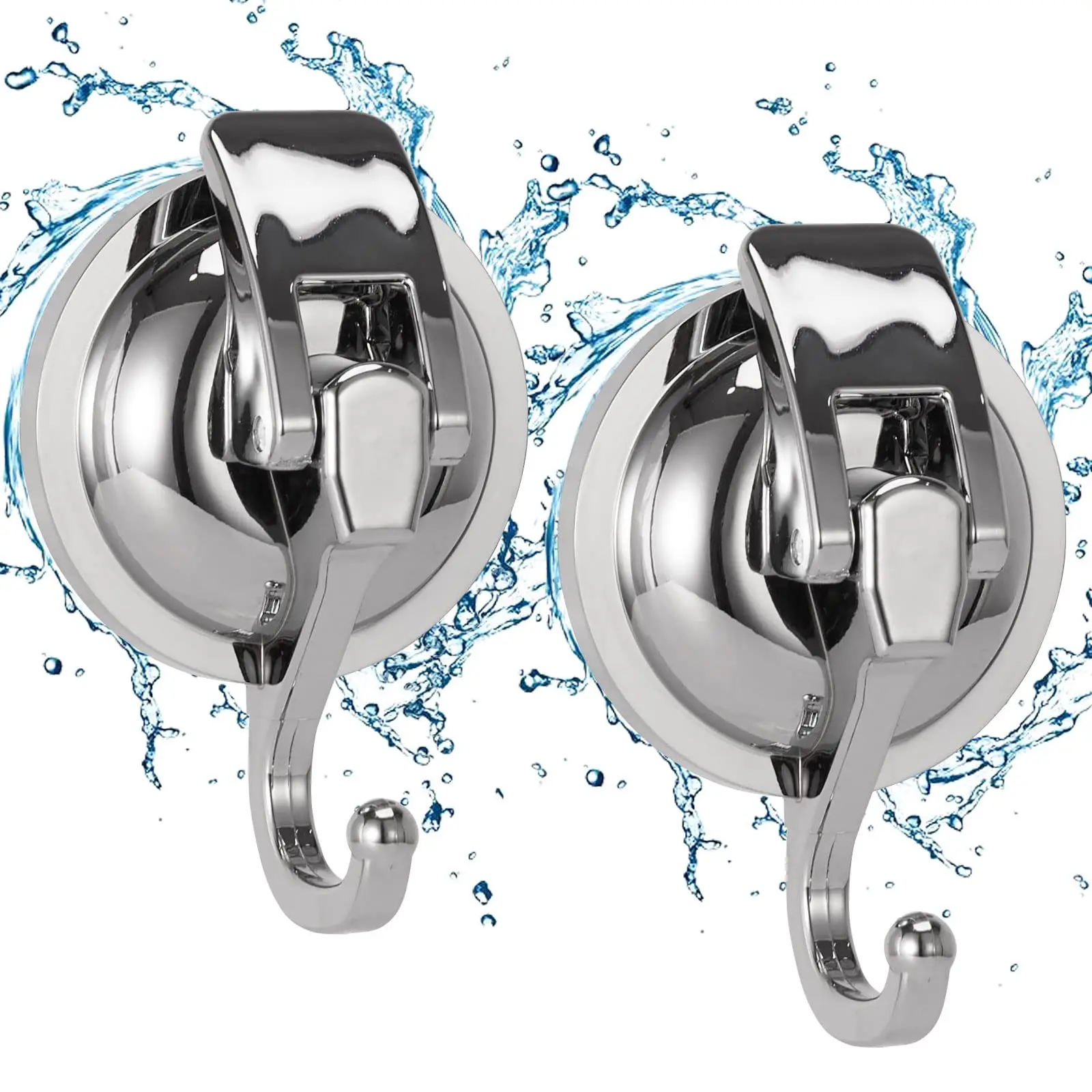 Reusable Cup Hooks for Shower Without Punching Suction Kitchen Bathroom