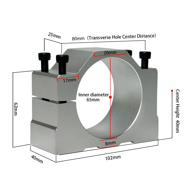 

High Quality Spindle Clamp 52 57 65 80mm Aluminum Motor Bracket CNC Carving Machine Clamp Motor Holder