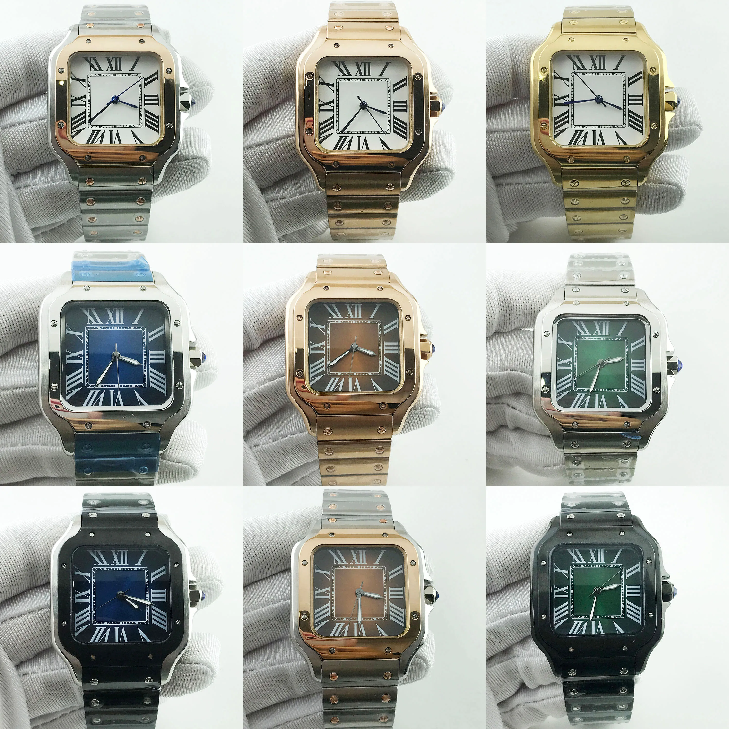 

NH35 Case Square Case Man's watch Folding Buckle Roma Dial stainless steel Mechanical Wristwatches NH35 movement watch