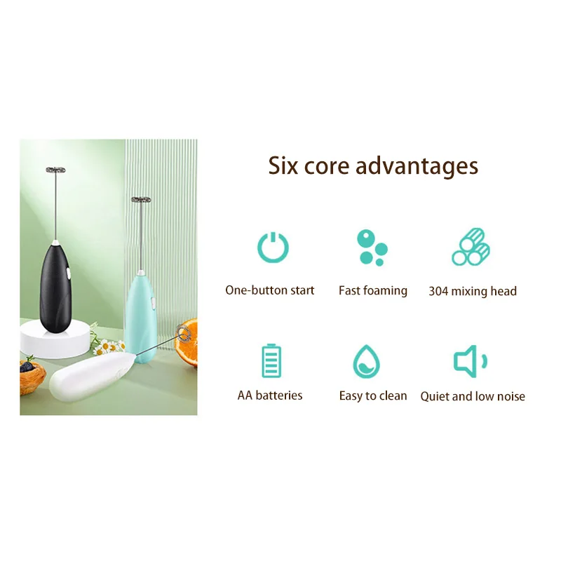 Wireless USB Rechargeable Handheld Electric Milk Frother and Drink Mixer