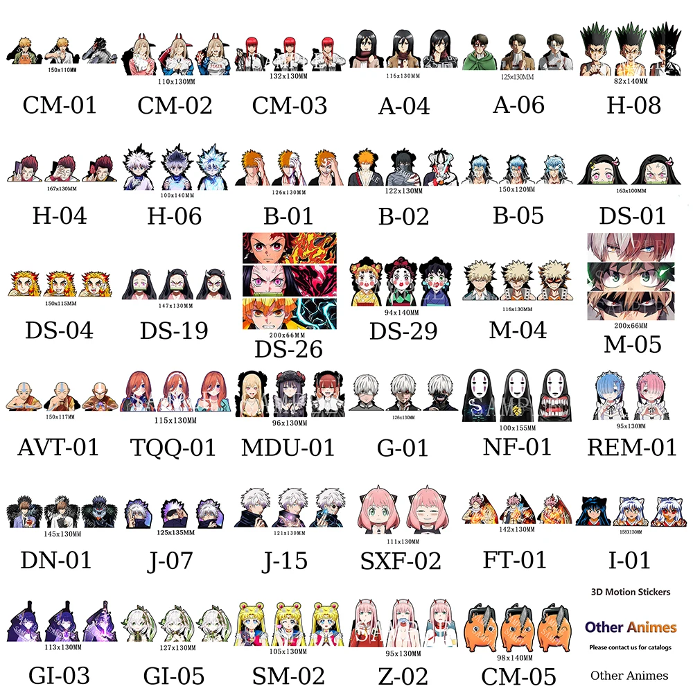 Mix Anime Motion Stickers Waterproof Decals For Cars Laptop Refrigerator Etc anime motion stickers
