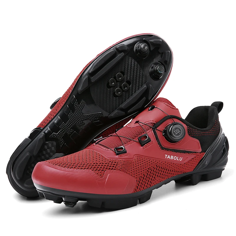 Men's mtb Cycling Sneakers Breathable Cyclocross Pro Cycling Sneakers Non-Slip Spikes Women's Cycling Road Shoes Pedal Bike Shoe 6