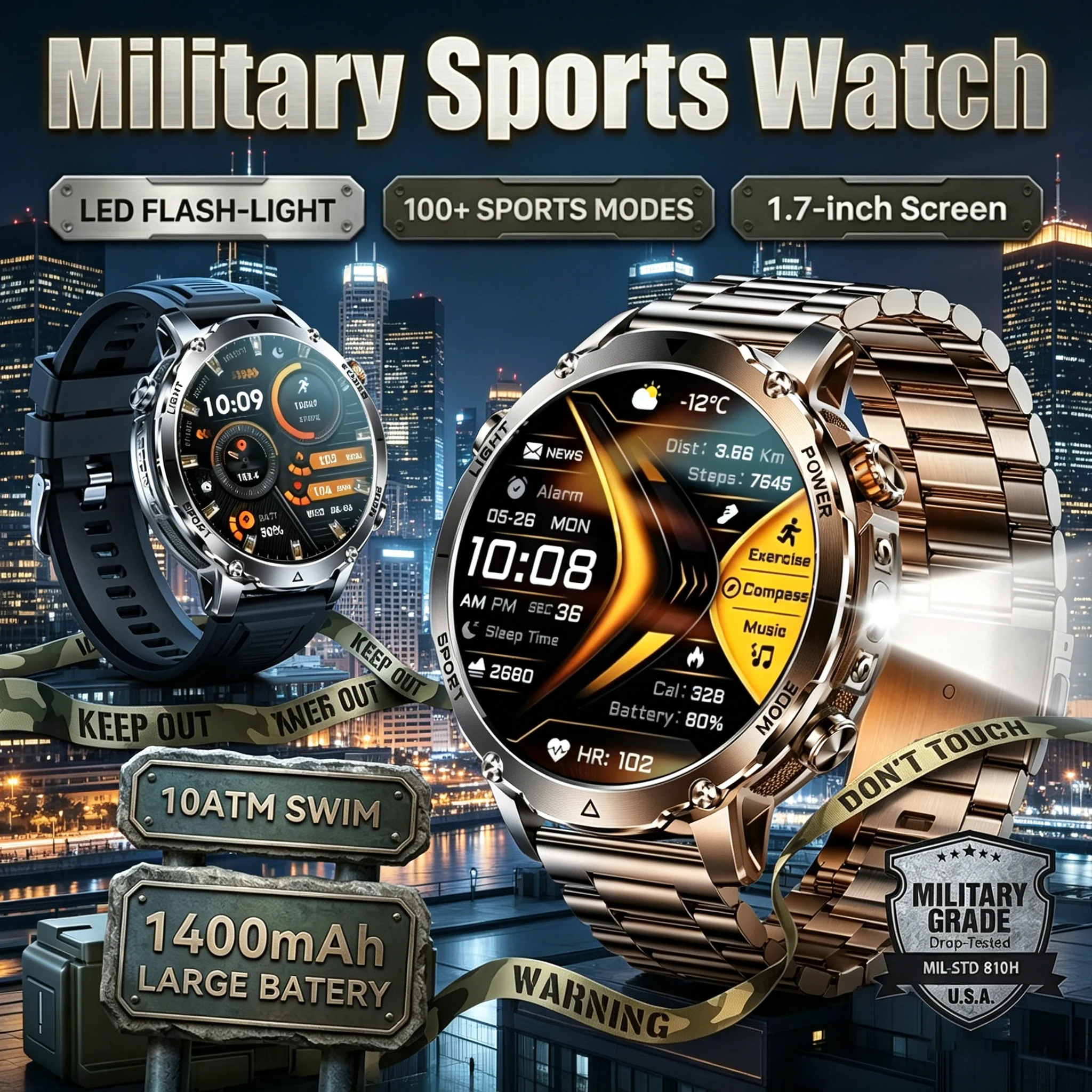 2026 New Professional GPS track Smart Watch Outdoor RIDE Run GPS Sports Swim Watchs Compass Altimeter IP68 Sports Bracelets Men 1