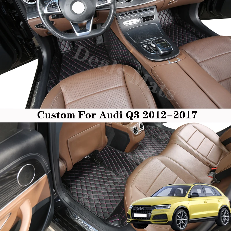 

Автомобильные коврики для Audi Q3 2012-2017, кожаные для всех сезонов, водонепроницаемые коврики, аксессуары для ковров на заказ