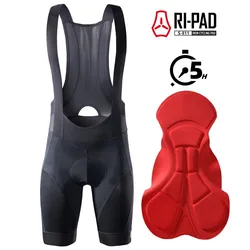 Men's Performance Cycling Bib Shorts with Elastic Interface Cushion and Padded Slim Fit Design - XXXL (RION S811 5H)