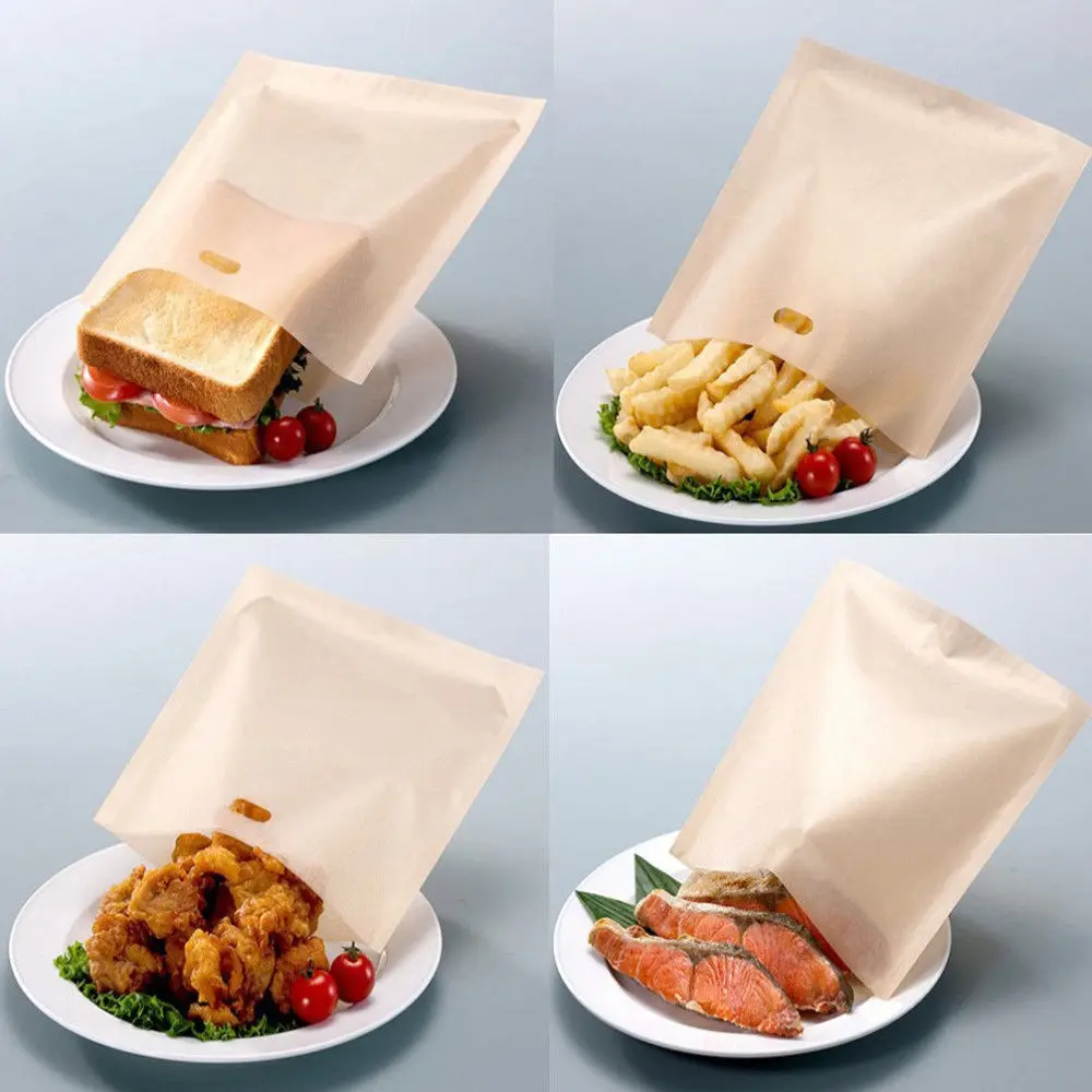 

Toaster Bags for Grilled Cheese Sandwiches Made Easy Reusable Non-stick Baked Toast Bread Bags