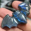 Natural Labradorite Bat Carving Quartz Crystal Hand Carved Figurine  Reiki healing  Natural Gemstone Home Decor Collection Gift 3