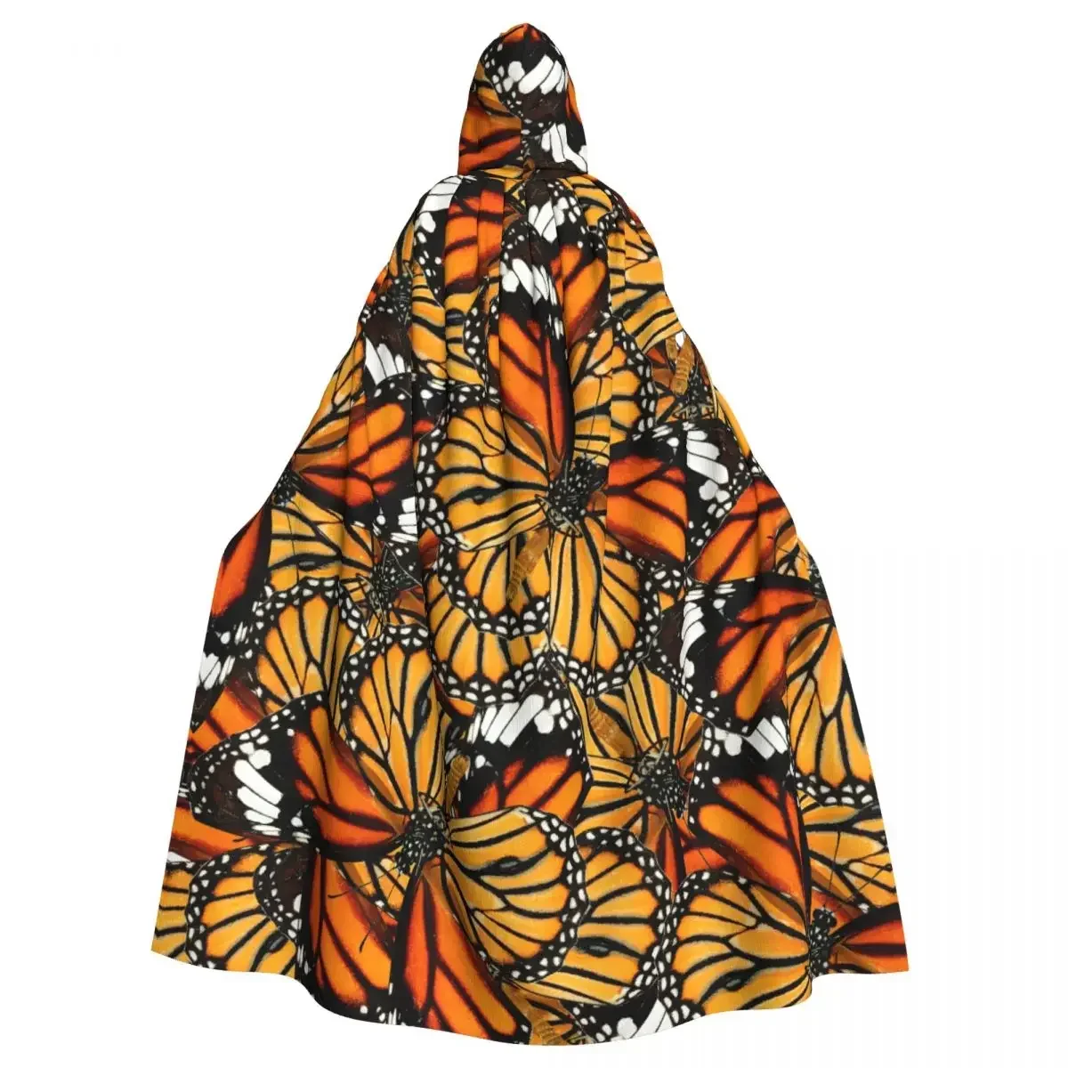 

Оранжевый тигр бабочки с капюшоном плащ пальто Хэллоуин Косплей Костюм вампира дьявол искусственное платье