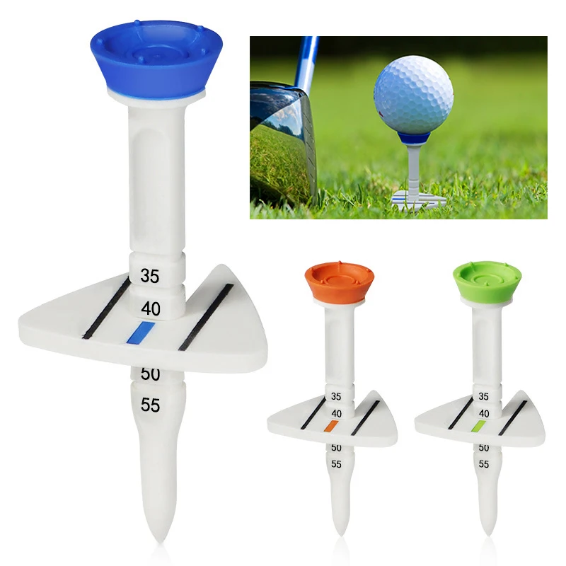 

Hot Sale Plastic Golf Tee 3 Colours Choose Blue Orange Green With Package High Quality Height Can Be Adjusted New Golfer Gift