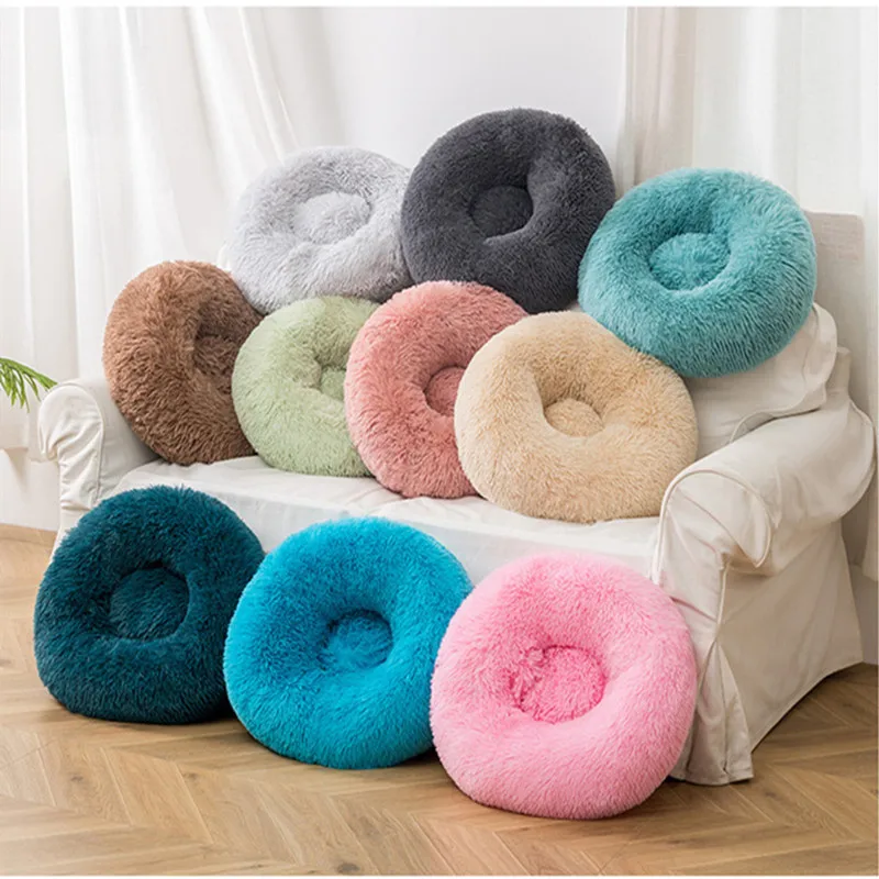 

Pet Dog Bed Dog And Cat Cushion Bed Round Dog Kennel Comfortable Donut Cuddler Winter Warm Sofa Ultra Soft Washable