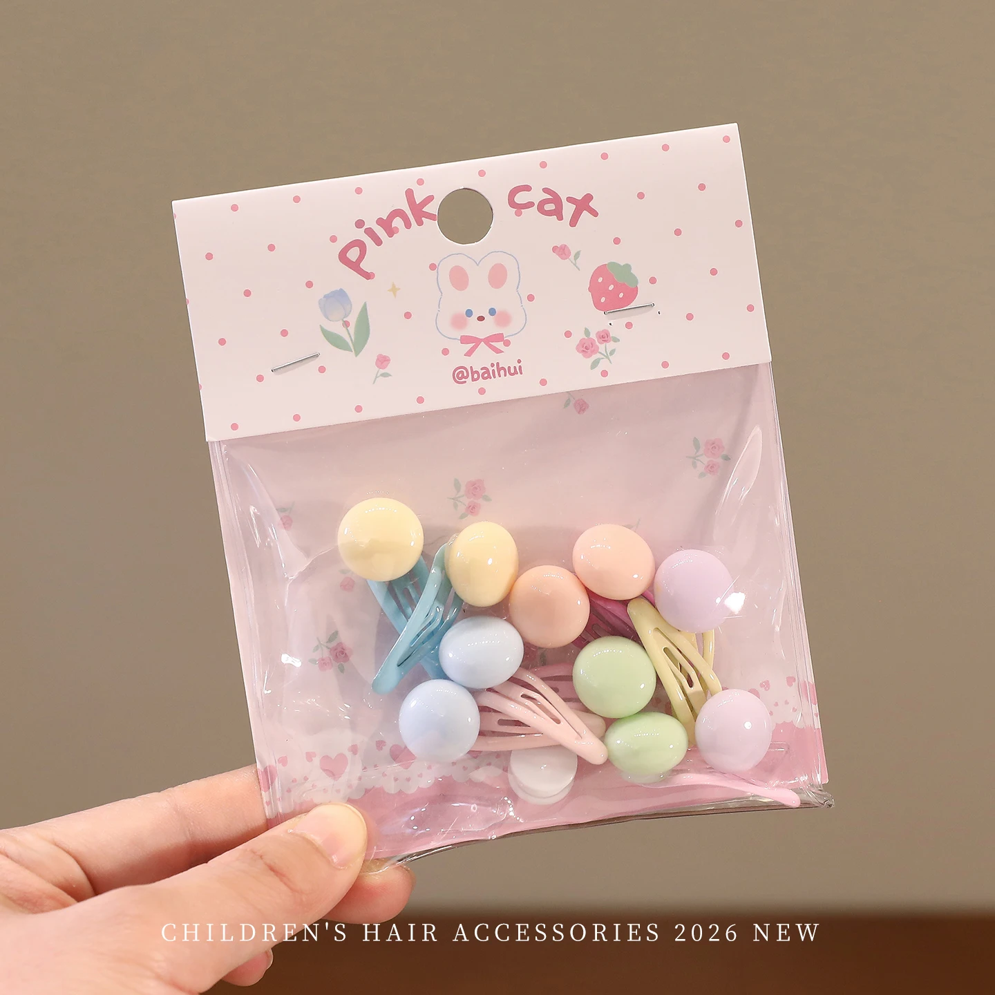 10 Stück/Set Haarspangen-Set Kawaii Herz Blume Perlen Schnappspangen Starker Halt Keine Haarschädigung Haaraccessoires für Mädchen Kleinkinder Kinder – Detail 4
