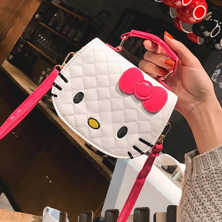 

Sanrio Hello Kitty Bag Kawaii PU Shoulder Bag Mymelody Cinnamoroll Wallet Purses Handbags Kuromi Crossbody Girl Purses Xmas Gift