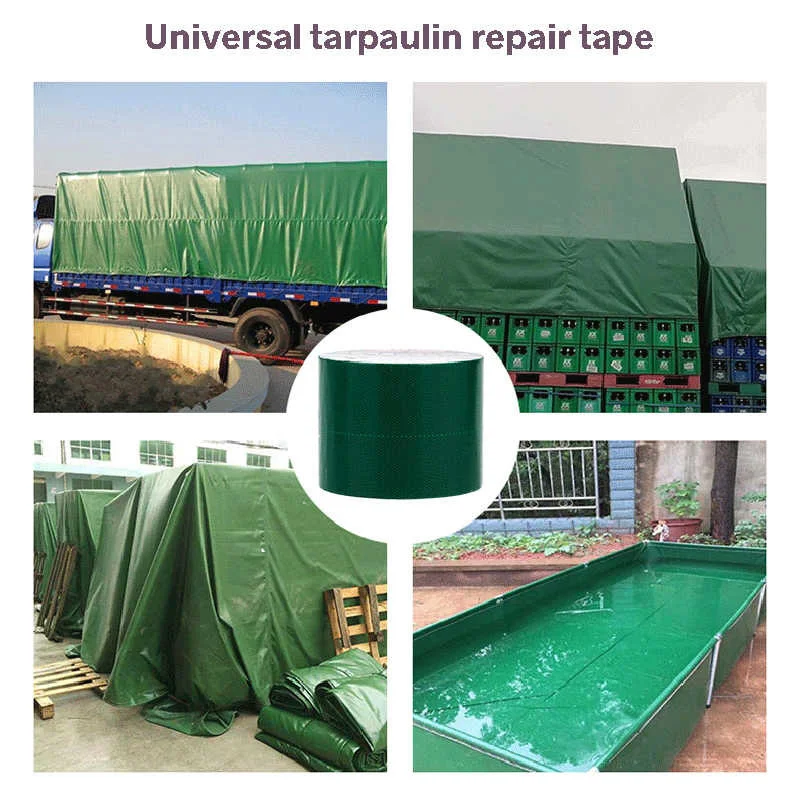 Sb19f43d7a37746a397f05e1c047a35a0K Waterproof PE/PVC Tarpaulin Repair Tape Rainproof Cloth Adhesive Tape Outdoor Awning Tape Gummed Tape Film Parts Mallzona