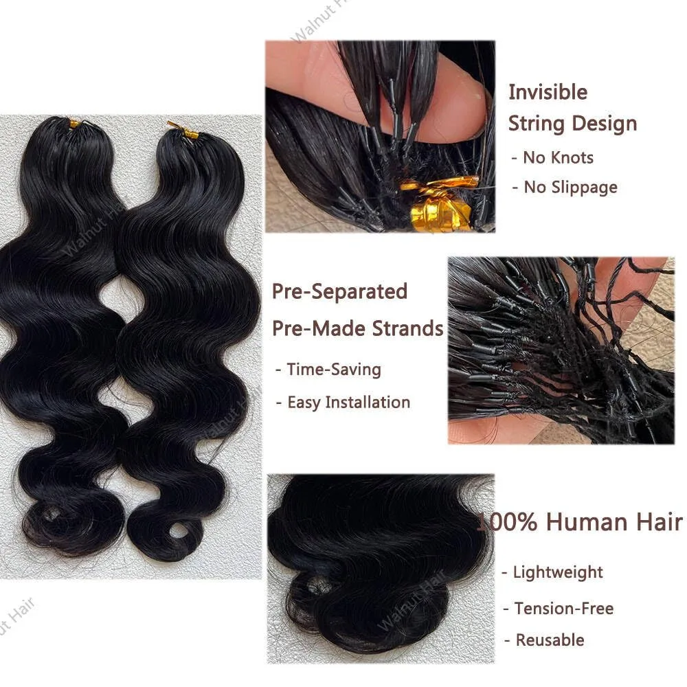 Body Wave Boho Braids 100% Raw human hair Extensions Miracle Knots Crochet Human Hair For Braiding Feathered Human Crochet Hair 5