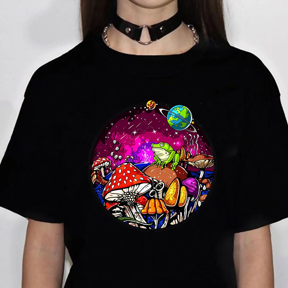 

Magic Mushrooms Alien Psychedelic tshirt women funny harajuku t shirt girl 2000s streetwear clothes