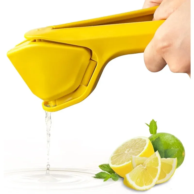 Max Juice Extraction Lemon Lime Squeezer EasytoUse Flat Lemon Squeezer with Leverage with Built in Strainer Yellow lemon squeezer juice squeezer