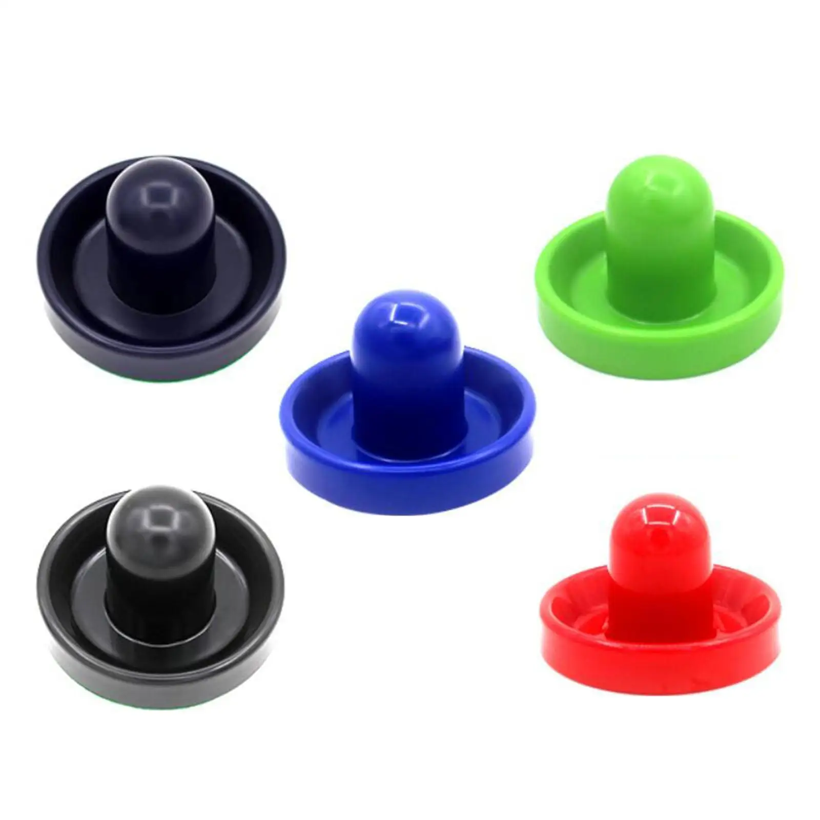 4 Colors Air Hockey Pushers and 8 Pucks Replacement with 4Pcs Felt Bottom Standard Air Hockey Pucks for Home Game Tables Family