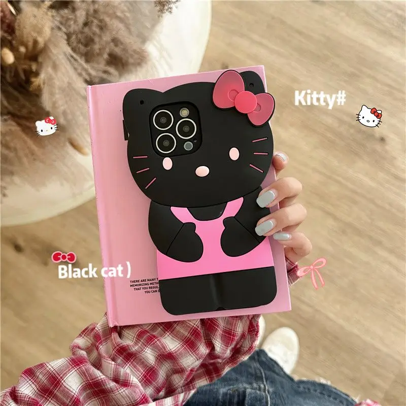 thumbnail image 1 of Sanrio 3D Stereoscopic Hello Kitty Cases For iPhone 15 14 13 12 11 Pro Max Mini XR XS 8 Plus Y2K Soft Shockproof Full Lens Cover, 1 of 5
