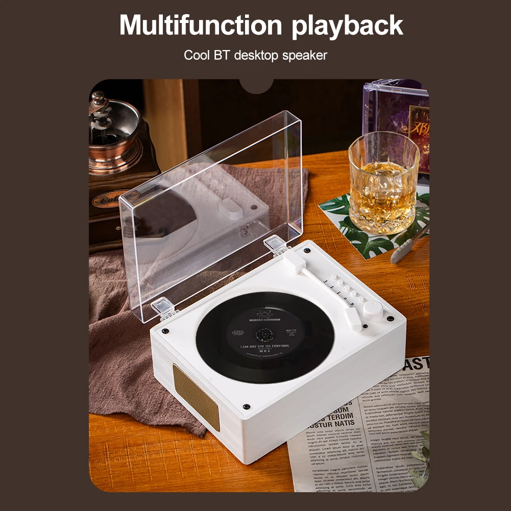 Wooden cd player portable cd player Vintage Leather CD Player Two-way Bluetooth 5.0 Built-in Speaker Portable Rechargeable Support CD BT USB 3.5mm AUX Home Decor