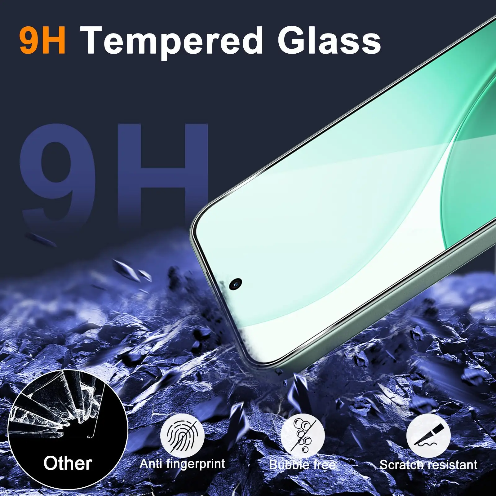 OPPO Reno14 Ultra-Clear Tempered Glass Screen Protector – 6.57 Anti-Scratch, Case-Friendly 9H Hardness