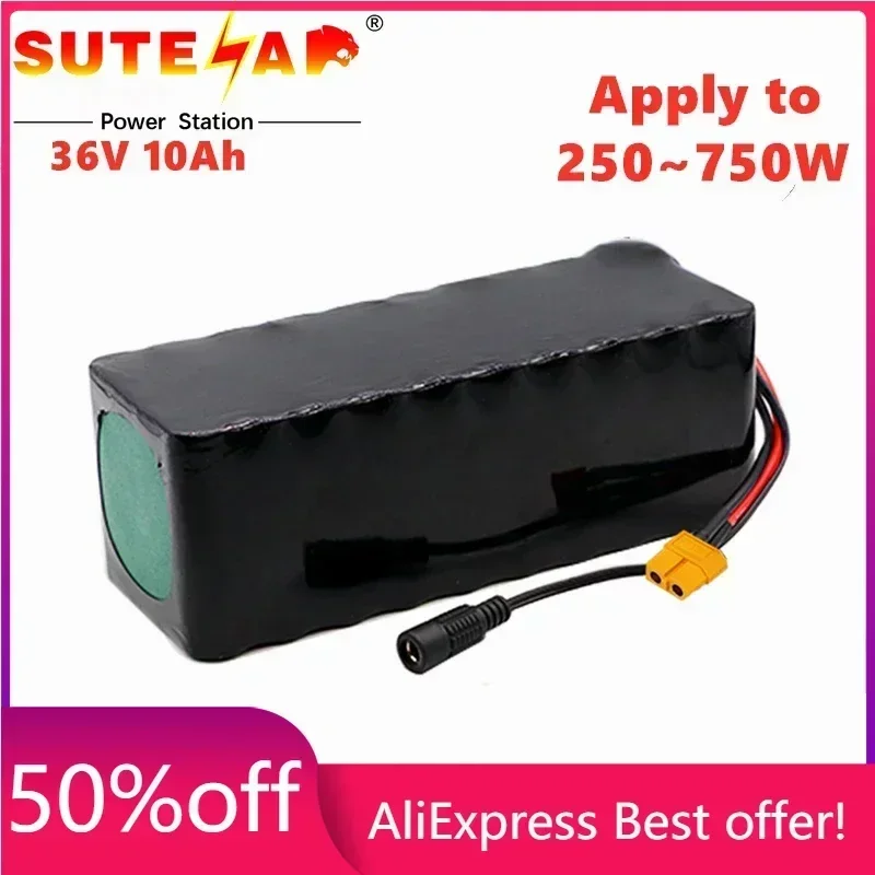 

Aleaivy e-bike battery 36v 14ah 12ah 10ah 8ah li ion battery pack bike conversion kit bafang 1000w and charger T Plug + charger