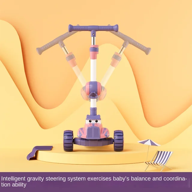 New Three-in-one Scooter Children's Models 1-3-6-8 Years Old Girls Can Sit on The Yo-yo Boy Baby Pedal Scooter Folding 3
