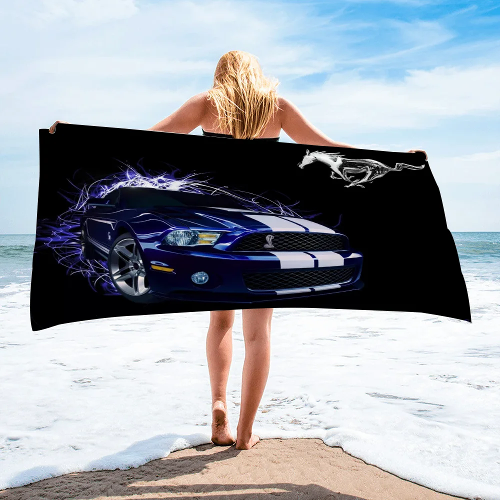 Ford Mustang Beach Towel Robe Christmas Towels Bathroom Large Bath Towels Bathrobe Girl Spa Size Bathing Adults Anime Home 3