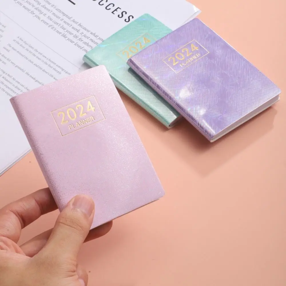 

2024 A7 Mini Portable Dazzling Colorful Agenda Book Diary Weekly Planner Notebooks To Do List English Notepad With Calendar